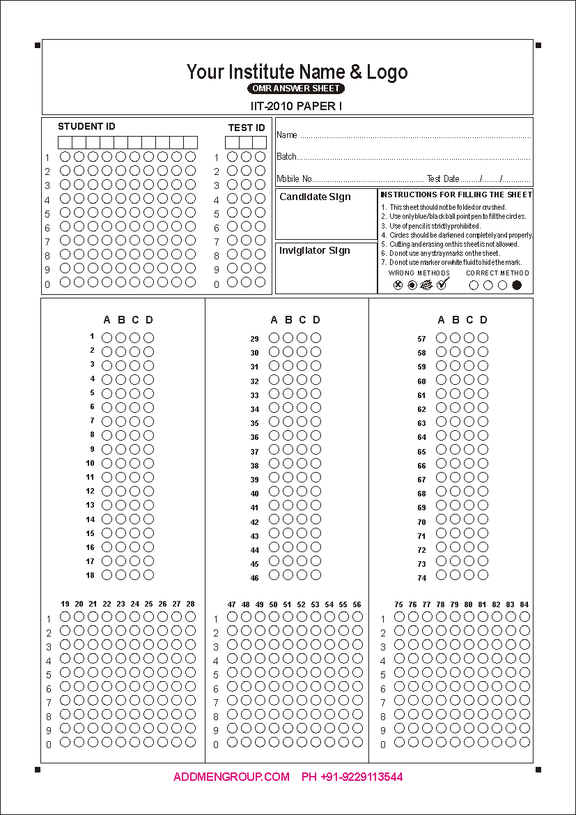 Iit Jee Omr Sheet 2013 Pattern vrogue.co