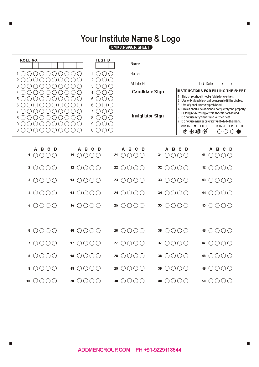 omr sheet